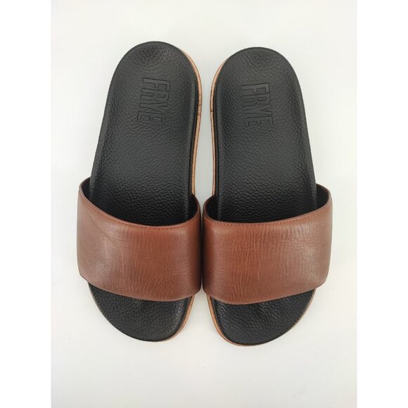 FRYE Men's Brown Leather Slip-On Sandals Size 10 US - Picture 4 of 8